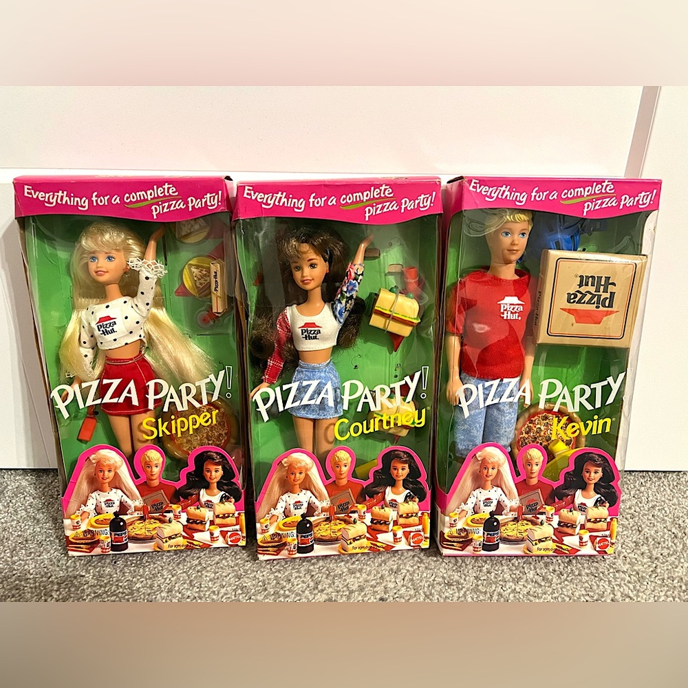 1994 Barbie Pizza Party Trio – Skipper, Courtney, and Kevin